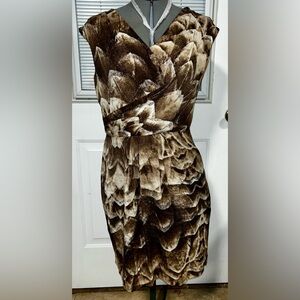 ANTONIO MELANI Silk Brown and Cream Dress
